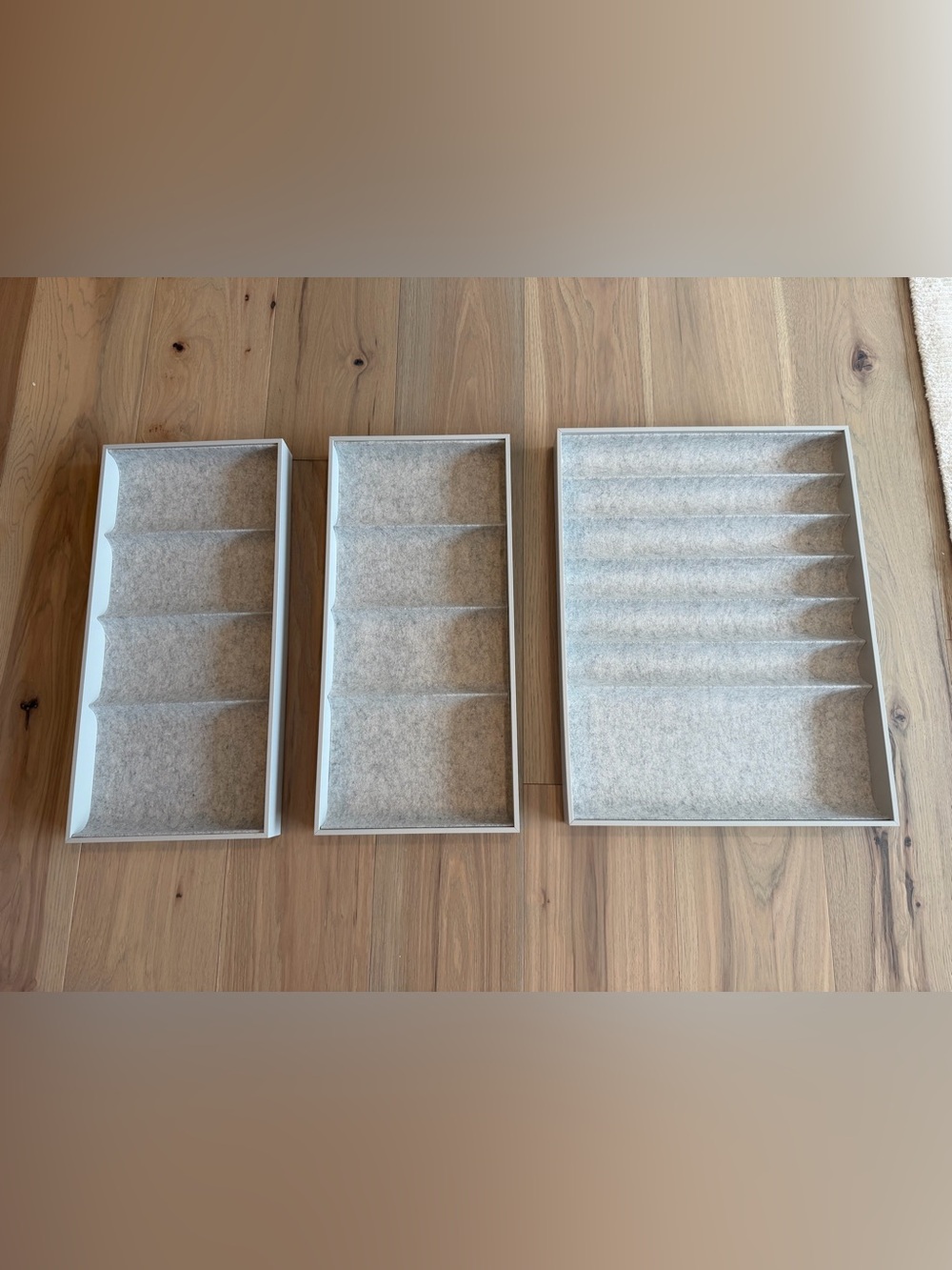 IKEA Felt Jewelry Drawer Organizers in Light Gray - Set of 3